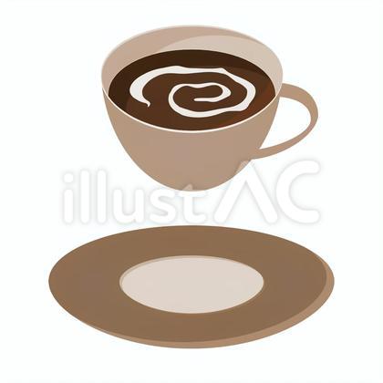 ミルク入りコーヒーの素材イラスト