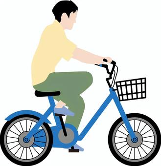 自転車乗る 自転車,二輪,チャリ,ミニ,横向き,移動,乗り物,若い,男性,青のイラスト素材