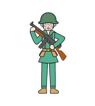 驚くアメリカ軍兵士 米兵,米軍,アメリカ兵,アメリカ軍,連合軍,兵士,太平洋戦争,第二次世界大戦,軍隊,戦争のイラスト素材