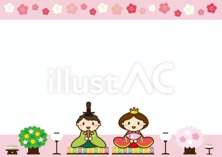 ひなまつりフレーム ひなまつり,雛祭,ひな祭りのイラスト素材