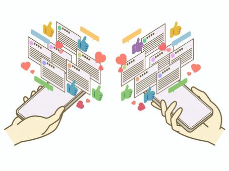 Illustration, smartphone, sns, the internet, 