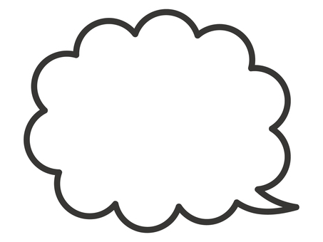 もくもく吹き出し　黒