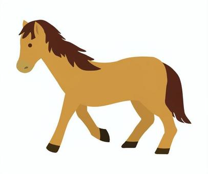 干支の午・馬_年賀素材9 馬,動物,生物,競馬,たてがみ,サラブレッド,干支,十二支,正月,素材のイラスト素材