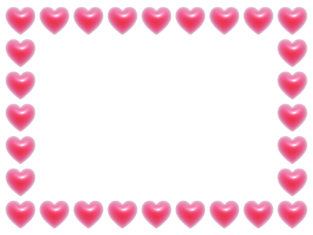 ピンクのハートの長方形3Dフレーム1 ハート,フレーム,3d,立体,パターン,長方形,マーク,可愛い,バレンタイン,フェミニンのイラスト素材