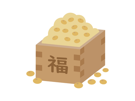 節分のイラスト5 節分,豆,大豆,枡,福,冬,行事,イベント,日本,伝統のイラスト素材