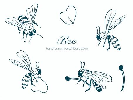 蜂 白黒イラスト｜無料イラスト・フリー素材なら「イラストAC 