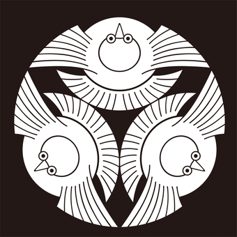 家紋 雀 家紋 雀 家紋,紋,紋章,雀,動物紋,文様,紋様,家系,血すじ,血統のイラスト素材