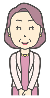  お金持ちマダム-132-バスト おばさん,嬉しい,中年,女性,富裕層,マダム,裕福,お金持ち,ミセス,おばちゃんのイラスト素材