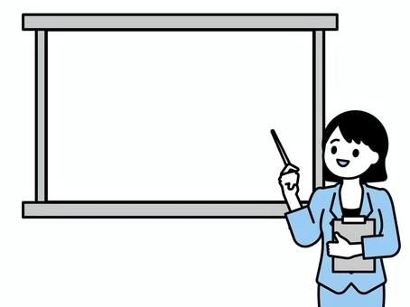 プレゼン・発表するスーツの女性03 人物,女性,20代,30代,40代,社会人,会社員,正社員,新入社員,派遣社員のイラスト素材
