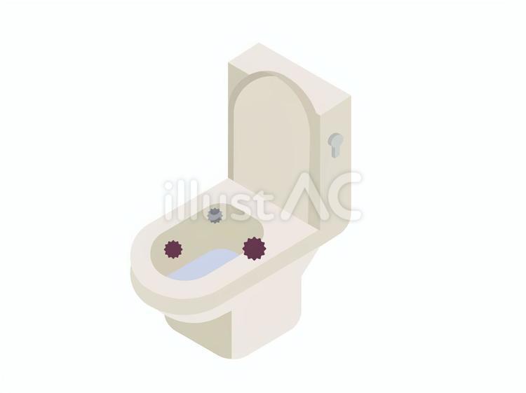 菌がついている洋式のトイレ トイレ,便器,お手洗いのイラスト素材