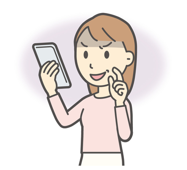  ロングヘア女性-096-バスト スマホ,悪人,女性,女の子,人物,かわいい,表情,感情,悪い,悪事のイラスト素材