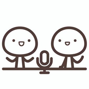 トークするシンプル人間 トーク,人間,シンプル,ポッドキャスト,ラジオ,配信,放送,会話,話す,収録のイラスト素材