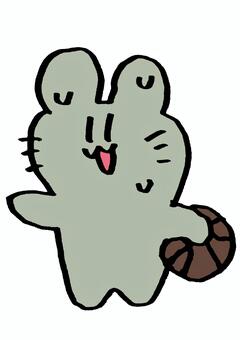 バスケしてるウサギ うさぎ,生き物,動物,バスケ,ミニバスのイラスト素材