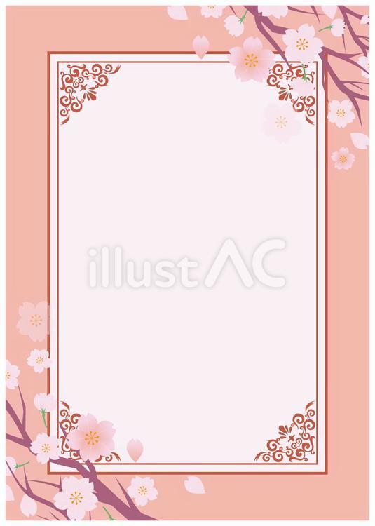 春　桜　フレーム背景 フレーム,背景,春のイラスト素材