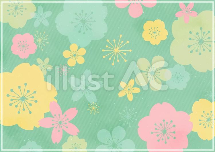 和風な花柄の背景素材2 和風,和,花のイラスト素材