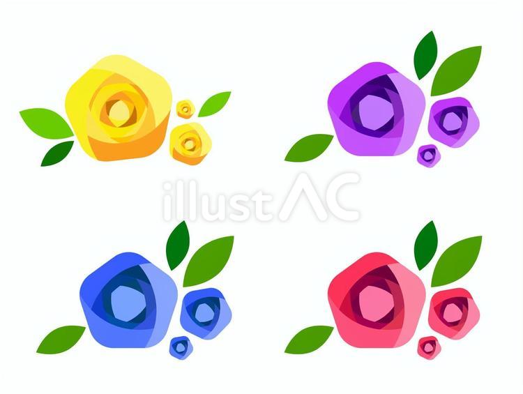 ばら4種 ばら,バラ,薔薇のイラスト素材