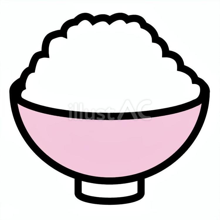ご飯02_4c ご飯,お茶碗,お米のイラスト素材