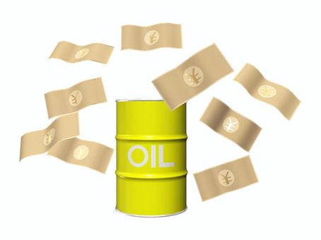 オイルマネーのイメージ オイルマネー,ドラム缶,バラ撒き,お金,紙幣,大金,燃料,灯油,ガソリン,金儲けのイラスト素材