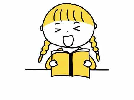 マンガを読んで笑っている女の子 漫画,本,コミック,笑う,女の子,女子,キッズ,子供,人物,幼児のイラスト素材