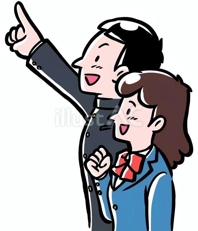 目標に向かう中学生の男女イラスト - No: 24406417｜無料イラスト・フリー素材なら「イラストAC」