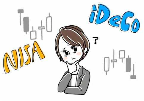 資産運用に謎なOL　グレー nisa,イデコ,個人型確定拠出年金,ideco,ニーサ,ol,女性,会社員,わからない,疑問のイラスト素材