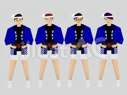 法被男子4人