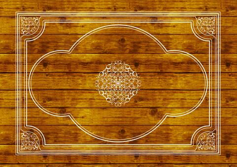 Simple vintage decorative border frame with wood grain, , JPG and AI