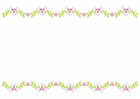 水彩手書きリーフフレーム