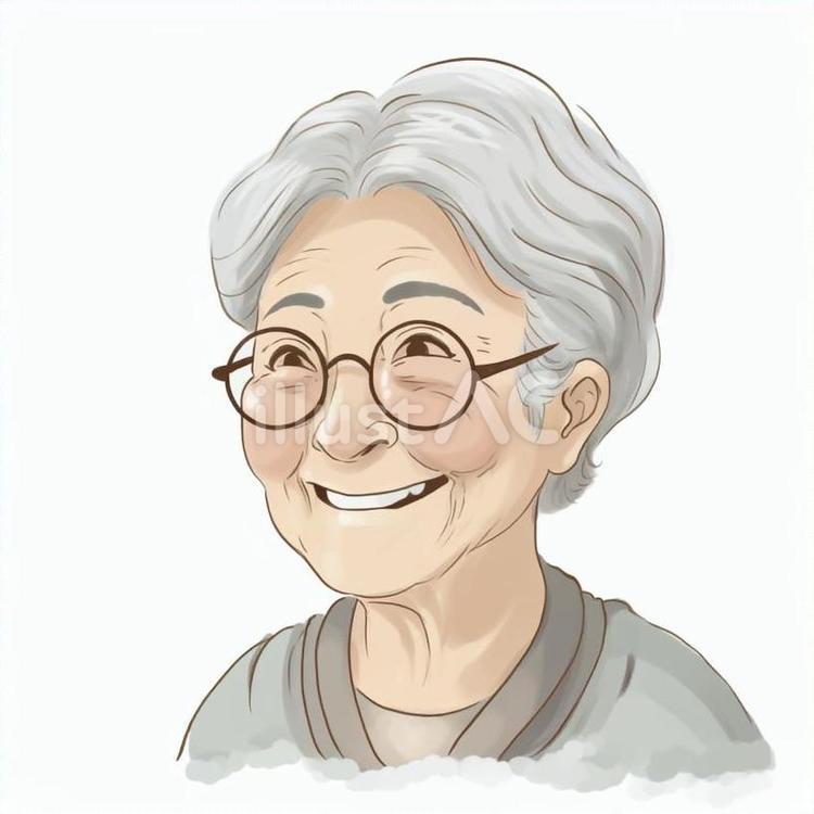 高齢で笑顔の女性 女性,高齢,笑顔のイラスト素材
