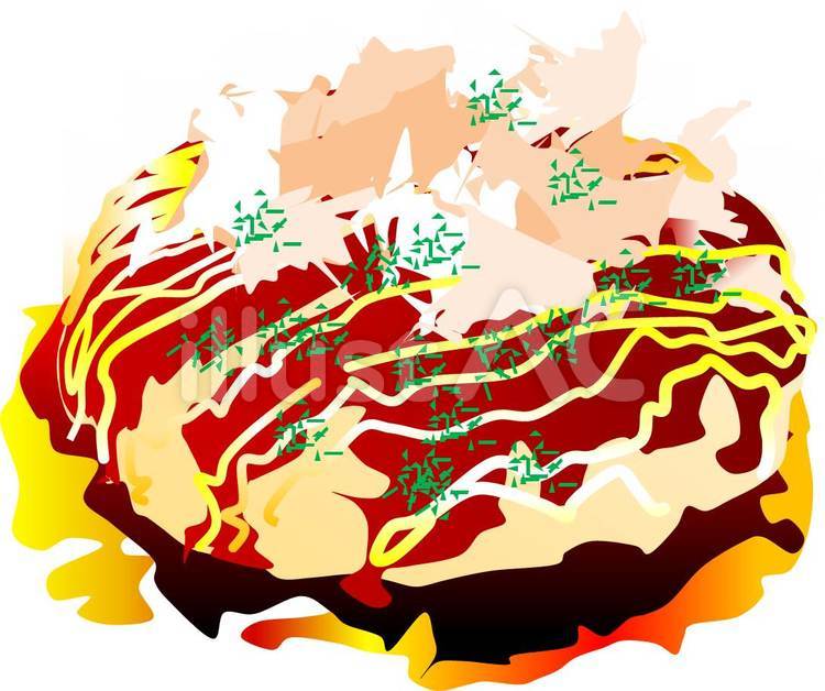 屋台のお好み焼き お好み焼き,大阪風,広島風のイラスト素材
