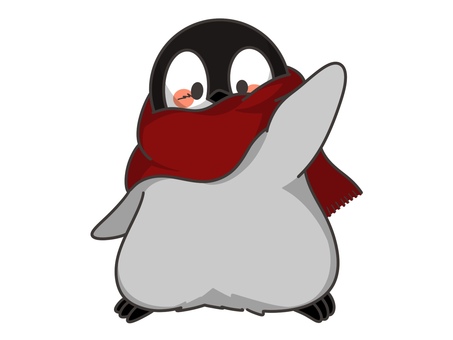 マフラーのコウテイペンギンのヒナ5