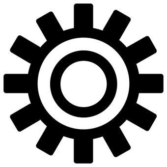 歯車のアイコン４ 歯車,ハグルマ,ギア,部品,モノクロ,白黒,シンプル,設定のイラスト素材