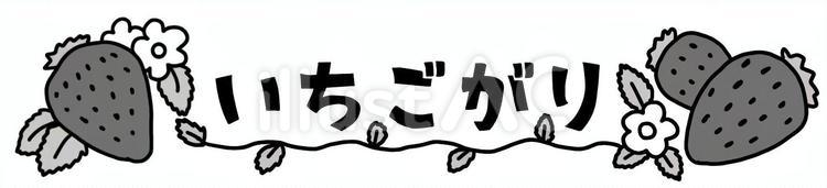 プレート　いちごがり ひらがな,文字,かわいいのイラスト素材