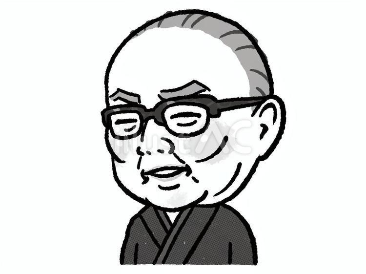 井伏鱒二 井伏鱒二,似顔絵,肖像画のイラスト素材