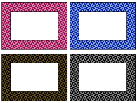 風車模様のフレ−ム　セット 風車模様,フレ−ム,ポストカードのイラスト素材