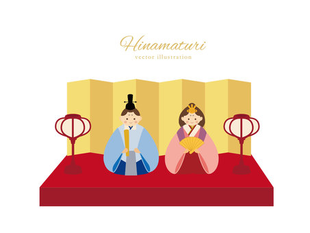 Illustration, hinamatsuri, hina doll, frame, 