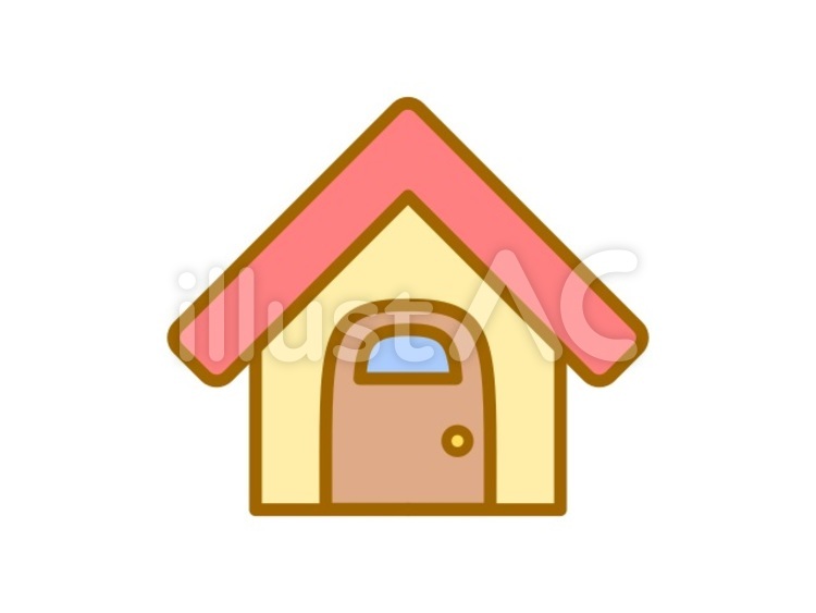 ハウス　ドア　赤 家,不動産,生活のイラスト素材