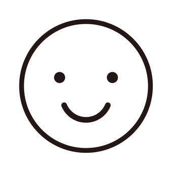線画のニコニコマークアイコン ニコニコマーク,笑顔,線画,スマイル,ハッピー,アイコン,シンプル,モノクロ,表情,かわいいのイラスト素材
