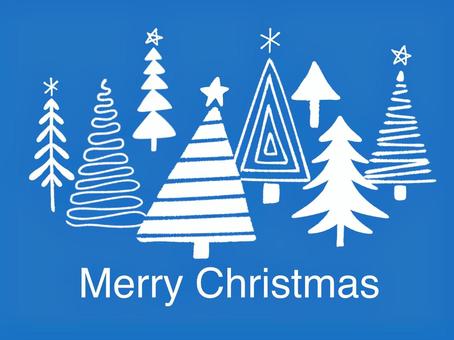 手描き風クリスマスツリー 冬,クリスマス,ツリー,木,森,樹木,植物,自然,雪,雪景色のイラスト素材