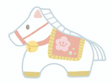 午年の干支の置物 午年,馬,干支,置物,人形,飾り物,飾る,縁起物,白馬,鈴のイラスト素材