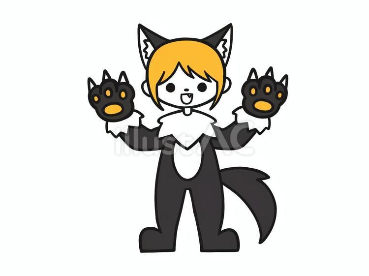 ハロウィンカラー　狼男　仮装　鼻付き ハロウィン,人物,仮装のイラスト素材