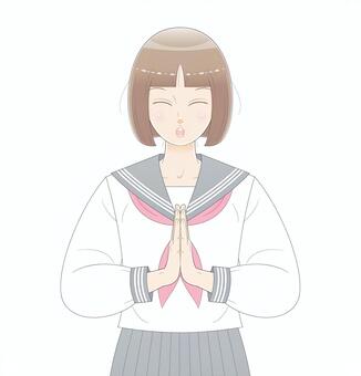 Illustration, female, school uniform, illustration, JPG and PNG