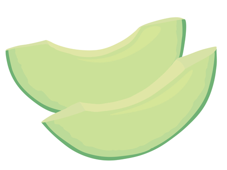 メロン 青肉 主線なし メロン,果物,食べ物,青肉,主線なし,広告,チラシ,cm,白背景,背景透過のイラスト素材