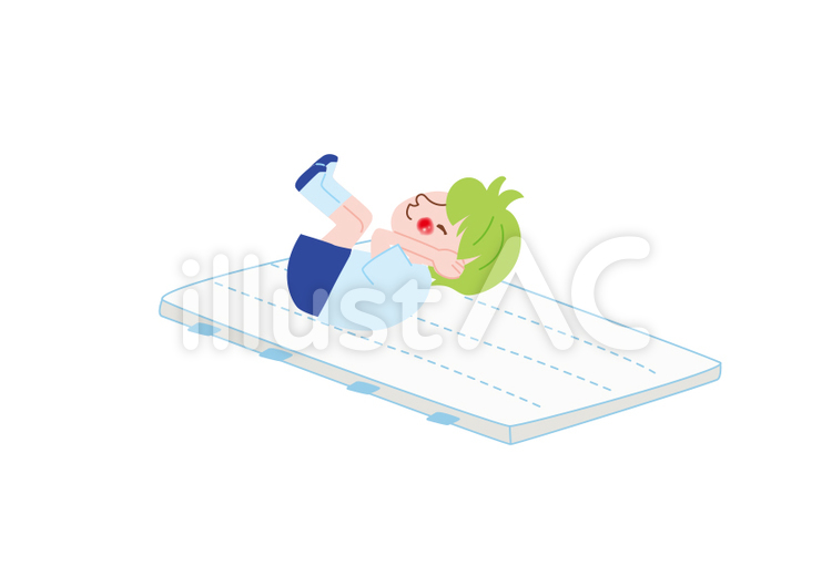 子供の体操　マット 体操,運動,体育のイラスト素材