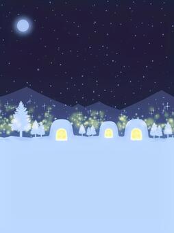 冬の便り 雪国のかまくらイラスト【2】 雪国,かまくら,12月,1月,2月,雪まつり,お正月,縦長,雪,東北のイラスト素材