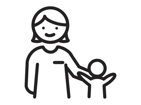  보육사가 아이를 지켜 보는 아이콘 일러스트, 보육사, 아이콘, 보육원, JPG 및 PNG