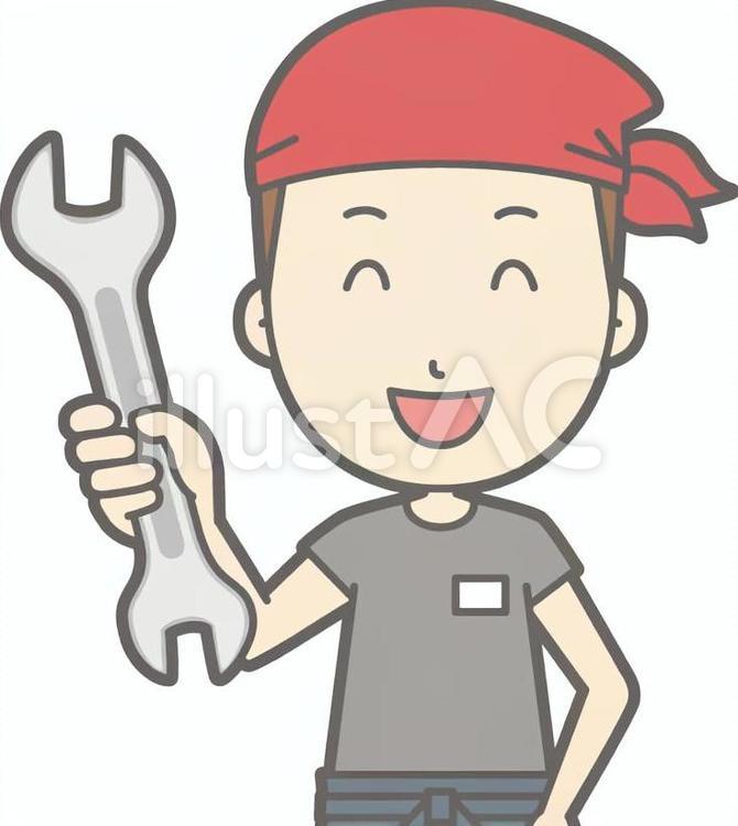 ラーメン屋男 スパナ バストイラスト No 無料イラストなら イラストac