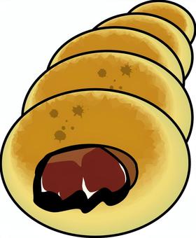 チョコクロネ チョコクロネ チョコクロネ,パン屋,菓子パン,甘い,焼きたて,線画のイラスト素材