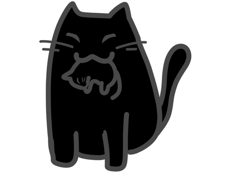子猫をくわえる猫　黒 猫,子猫,黒,親子,生き物,動物,移動,運ぶ,くわえる,ペットのイラスト素材