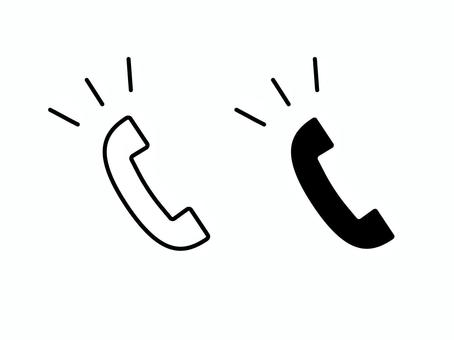 受話器のアイコン 電話,受話器,アイコン,着信,着信中,通話,会話,連絡,イメージ,集中線のイラスト素材